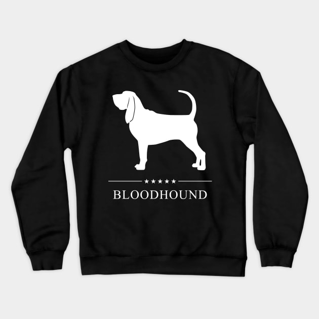 Bloodhound Dog White Silhouette Crewneck Sweatshirt by millersye